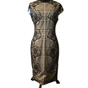 Lela Rose 10 Sheath Dress Silk Wool Lace Princess Of Wales Witchy Flaw Lining